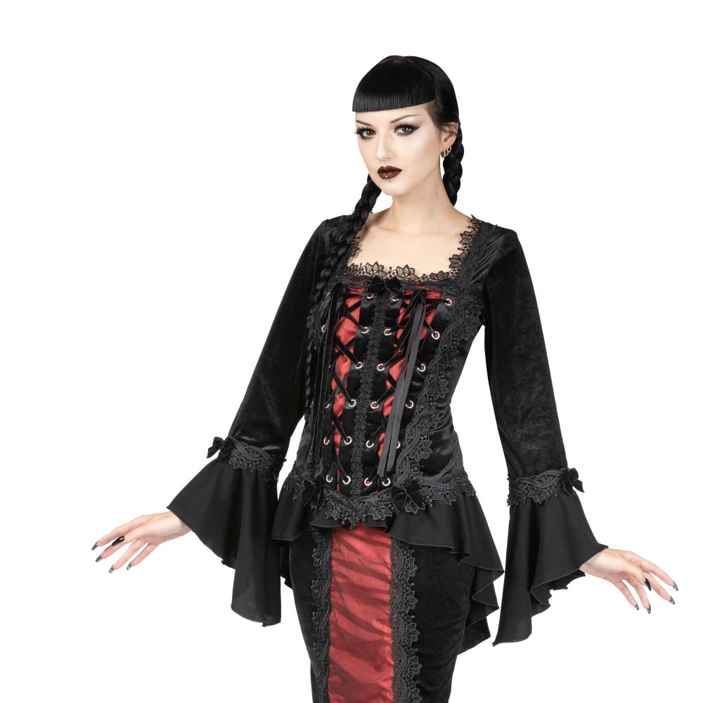 Sinister - 1131 Longsleeve top - Zwart/Bordeaux rood